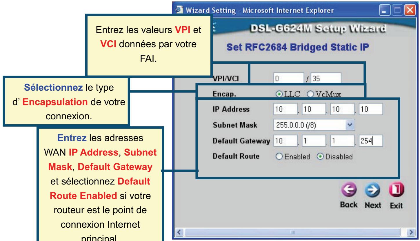 D-LINK DSL-G624M - Connexions RFC2684 Static IP Address - 1