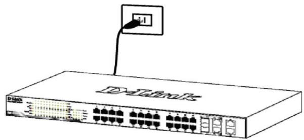 D-LINK WEB SMART SWITCH - Etapa 3 – Conectando o Cabo de Alimentação CA - 1