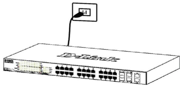 D-LINK WEB SMART SWITCH - Paso 3. Conexión del cable de alimentación AC - 1