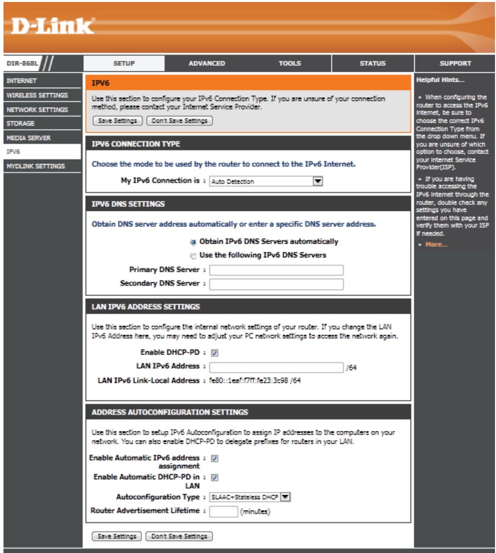 D-LINK DIR-868L - Configuration manuelle IPv6 - 1