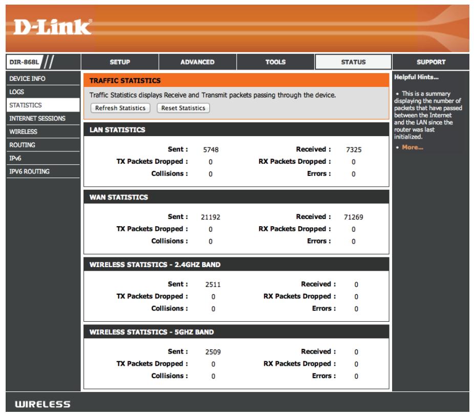 D-LINK DIR-868L DWA-182 - Statistiques - 1