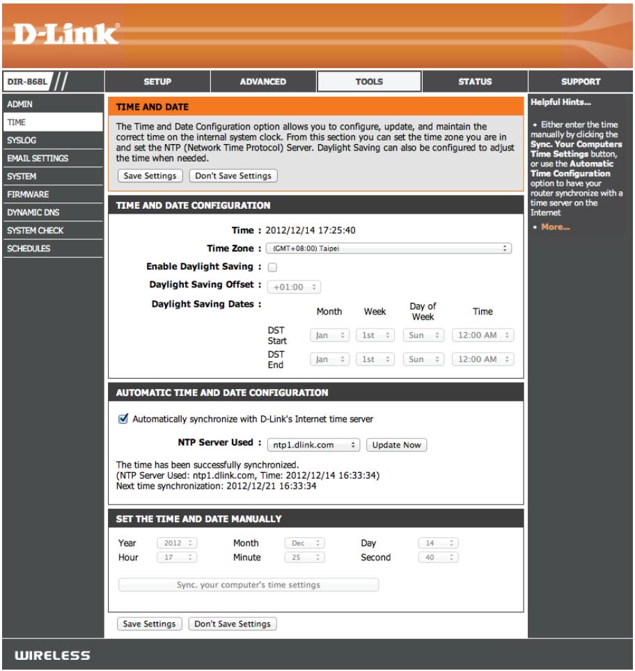 D-LINK DIR-868L DWA-182 - Heure - 1