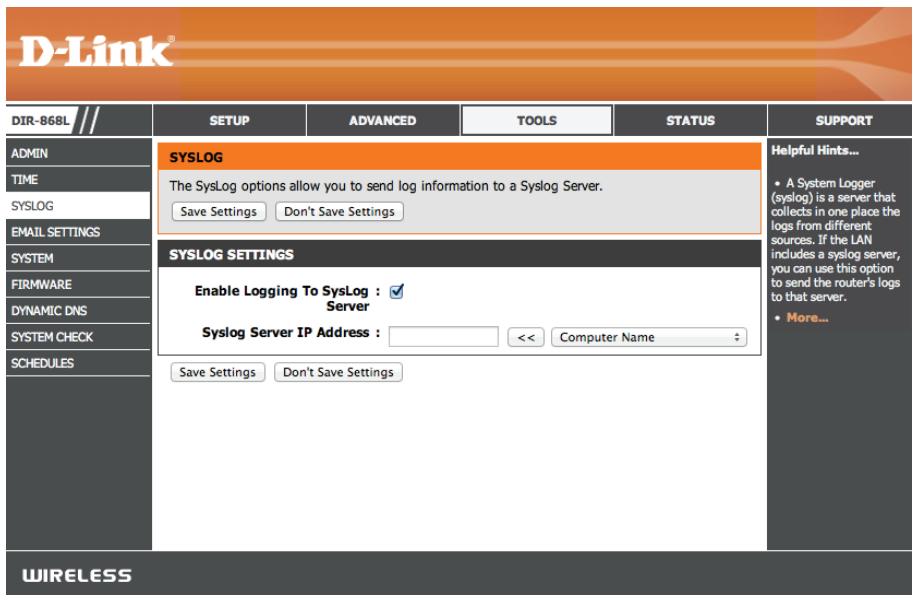 D-LINK DIR-868L DWA-182 - SysLog - 1