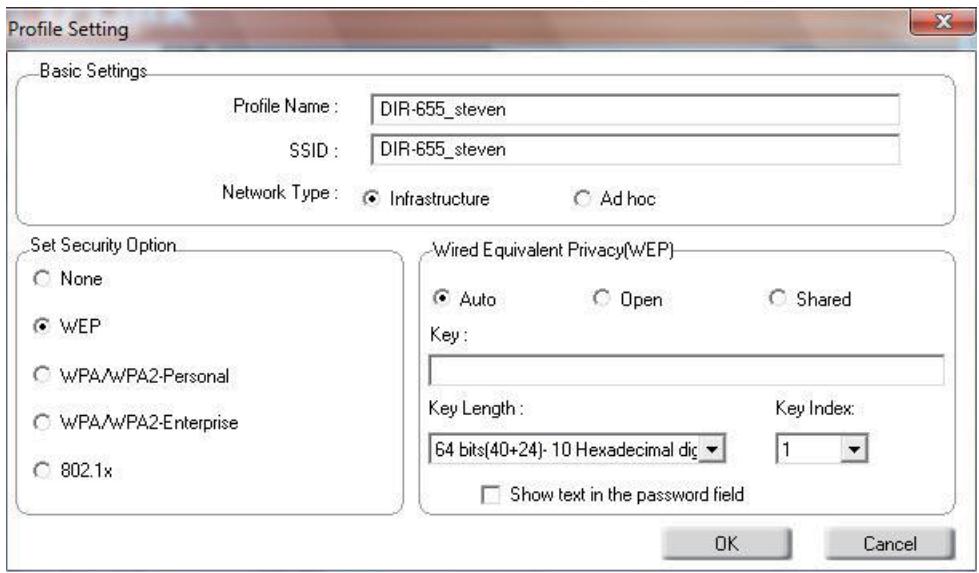 D-LINK DWA-121,  DWA-127,  DWA-131,  DWA-140,  DWA-160,  DWA-182,  DWA-525,  DWA-547,  DWA-556,  DWA-566 - Modification d'un profil - 1