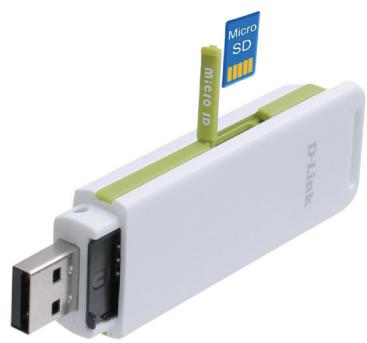 D-LINK DWM-156 - Suivez la procédure suivante pour installer une carte MicroSD : - 2