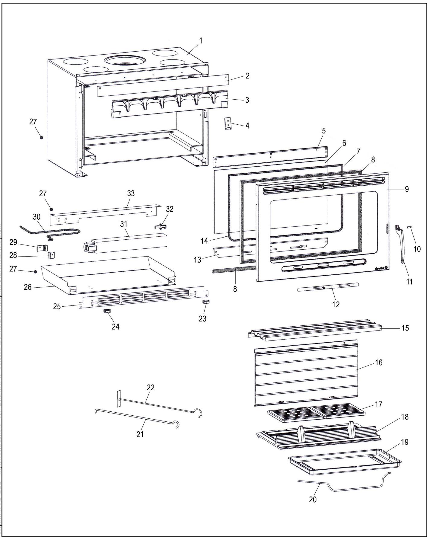 DEVILLE C07848  - VUE ECLATEE 01-07-03 - Porte GRISE C07848. PT09 - 1