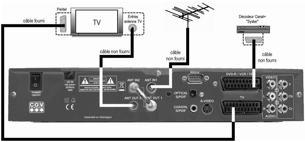 CGV PREMIO PVR-D80A - Branchements - 2