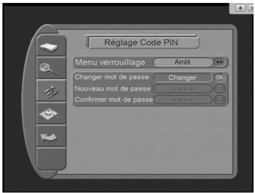 CGV PREMIO TWIN - -Réglage du verrouillage / contrôle parental / code PIN - 1