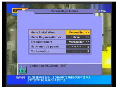CGV PREMIO DT3 - «Verrouillage menus»: protection par mot de passe - 3