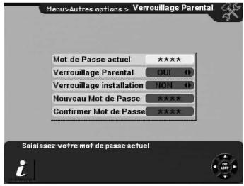 CGV PREMIO HD-W - Sous-menu '6-autres options' ^ 2 -verrouillage parental - 2