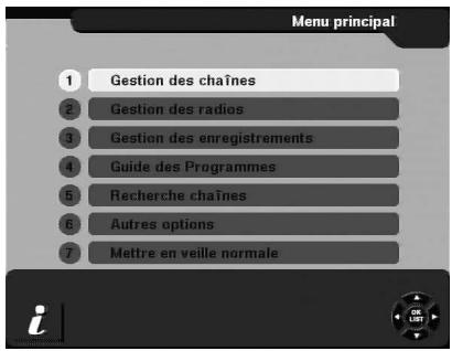 CGV PREMIO HD-W - Sous-menu '1-gestion des chaînes - 1