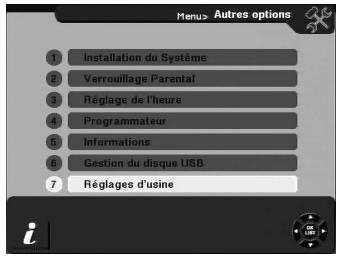 CGV PREMIO HD-W - Sous-menu '6-autres options' ^ 7-réglages d'usine - 1