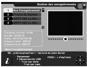CGV PREMIO HD-W - L'enregistrement est alors définitivement effacé et disparaît de la liste. - 1