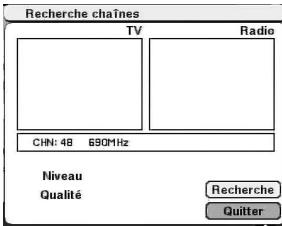 CGV PREMIO HD-W - 'Recherche chaînes': recherche manuelle sur un canal de fréquence - 4