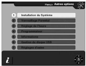 CGV PREMIO HD-W - Sous-menu '6-autres options'\ '1-installation du système - 1