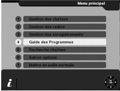 CGV PREMIO HD-W - Sous-menu '4-guide des programmes' (EPG) - 1