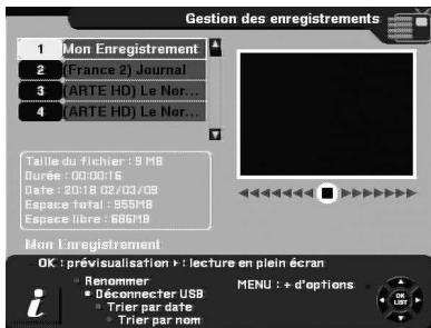 CGV PREMIO HD-W - Trier les enregistrements - 1