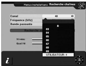 CGV PREMIO HD-W - 'Recherche chanes': ajouter un canal «utilisateur - 1