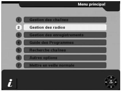 CGV PREMIO HD-W - Sous-menu '2-gestion des radios - 2