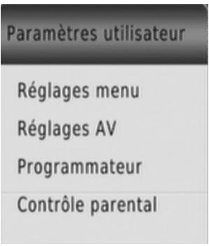 CGV PREMIO HD-W3 - Menu paramètres utiliser - 1