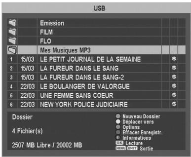 CGV PREMIO SAT HD-W - Lire des fichiers musicaux MP3 depuis le support de stockage USB - 1