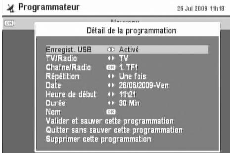 CGV PREMIO SAT HD-W - Touche M E N U Programmateur - 3