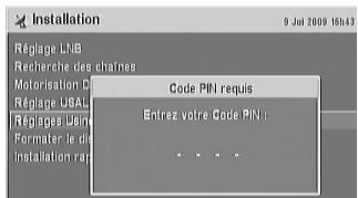 CGV PREMIO SAT HD-W - Touche M E N U  Installation\Régles Usine - 1