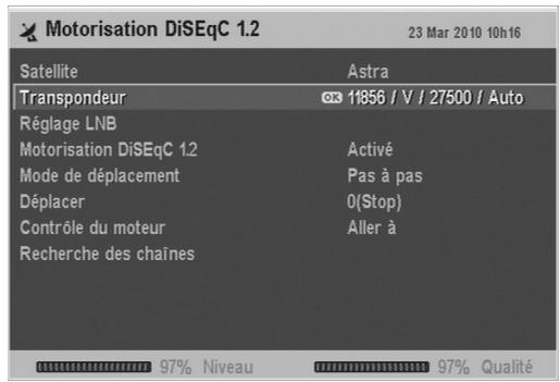 CGV PREMIO SAT HD-W - Réglage DiSeqC 1.2 - 1