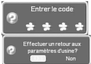 CGV PREMIO ST3 - Sous-menu "Paramètres système" / "Retour usine - 1