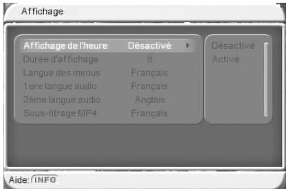 CGV PREMIO ST3 - Sous-menu "Configuration"\"Affichage - 1