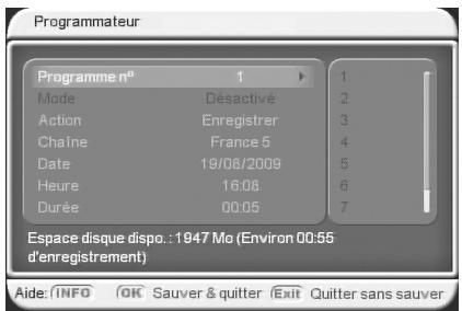 CGV PREMIO ST3 - Sous-menu "Configuration/Programmateur - 1
