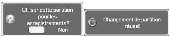 CGV PREMIO ST3 - Sous-menu "USB" "Gestion disque USB" "Sélection partition d'enregistrement - 2