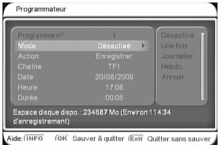 CGV PREMIO ST3 - Enregistrement différé à l'aide du "Programmateur" (Timer) - 1