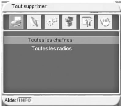 CGV PREMIO ST3 - Sous-menu "Gestion des chaînes" / "Tout supprimer - 3