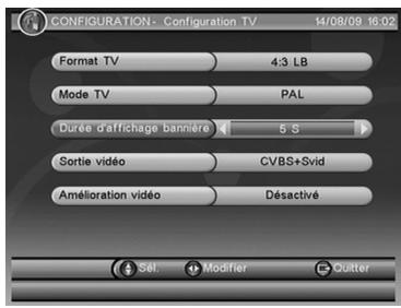 CGV ST2U - Configuration de la TV - 1