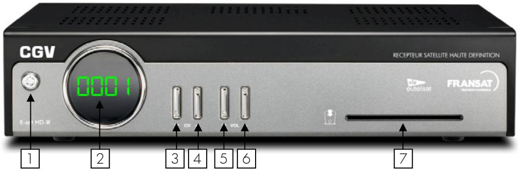 CGV 70009 E-FRANSAT HD-W - Description de la face avant - 1