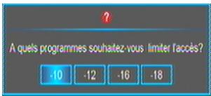 CGV 70009 E-FRANSAT HD-W - 2ÈME étape d'installation rapide: « contrôle parental - 1