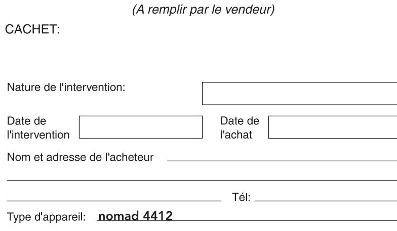 TORNADO TO4412 - TORNADO CERTIFICAT DE GARANTIE VALABLE UN AN COMPTER DE LA DATE D'ACHAT - 1