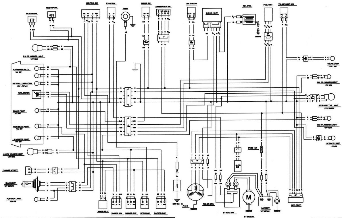 DAELIM HISTORY 125 - SCHEMA DE CABLAGE ELECTRIQUE - 1
