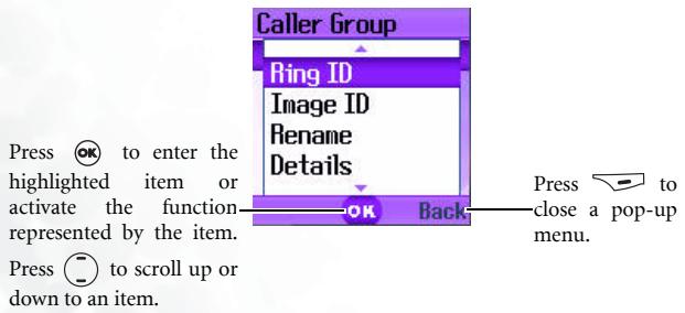 BENQ M300 - Pop-up menus - 1