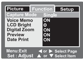 BENQ E53 - Menu Fonctions - 1