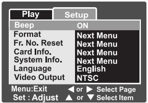 BENQ E53 - Menu Reglages - 2