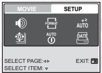 BENQ E53+ - Menus de réglage du mode camera et film - 2