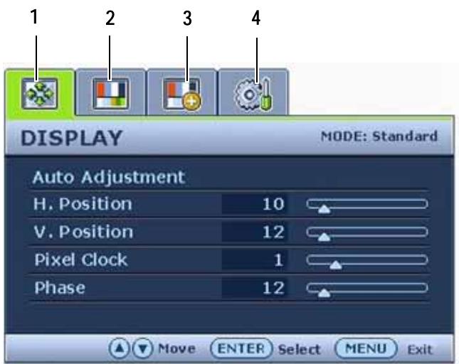 BENQ FP222WA - Mode du menu principal - 1