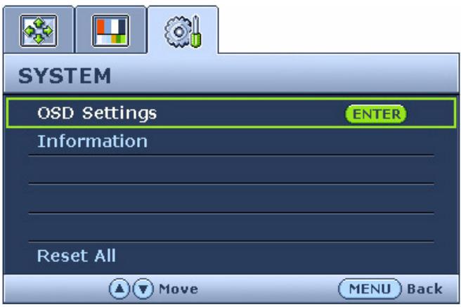 BENQ FP222WA - Menu DISPLAY (AFFICH.) - 2