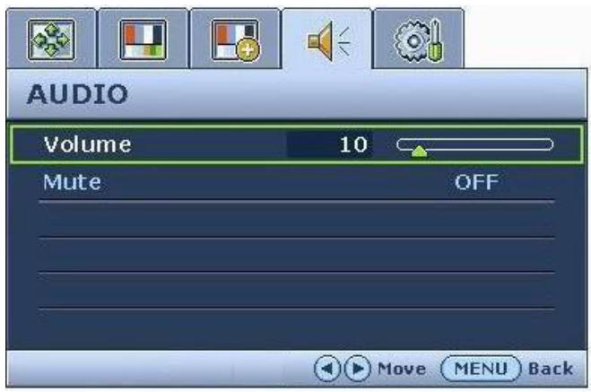 BENQ G2400W - Menu AUDIO (SON) - 1