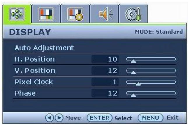 BENQ G2400W - Mode du menu principal - 3