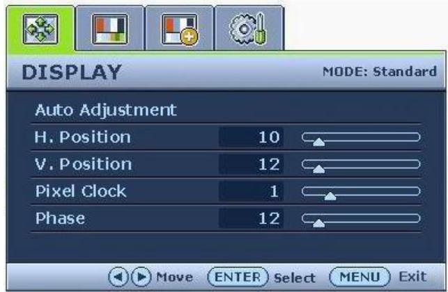 BENQ G900W - Mode du menu principal - 3