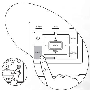 BENQ MP610 - Hiding the image - 1