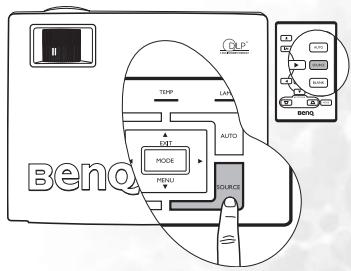 BENQ MP620 - Changement de signal d'entrée - 2